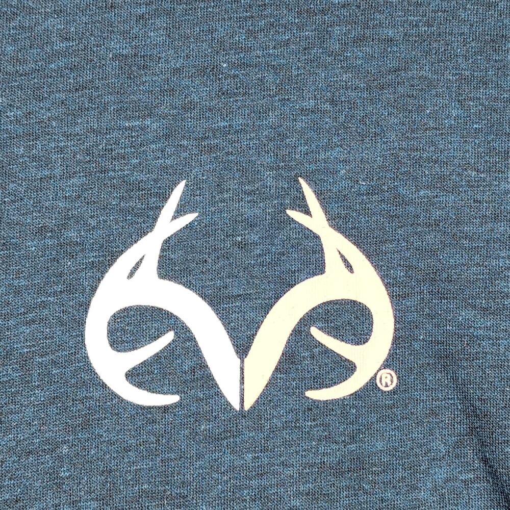 NWT Realtree Women’s XL Long Sleeve Blue T-Shirt Deer Antlers Logo Outdoor Camp - Picture 6 of 9